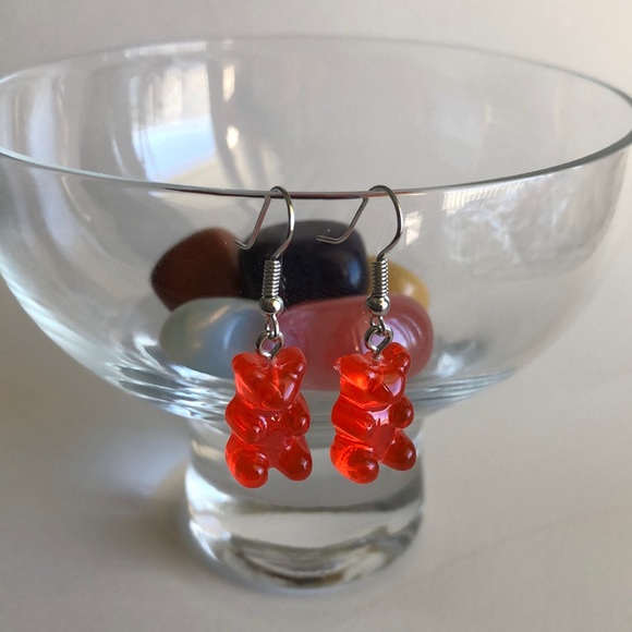 Red Gummy Bear Fashion Earrings - Picture 6 of 9